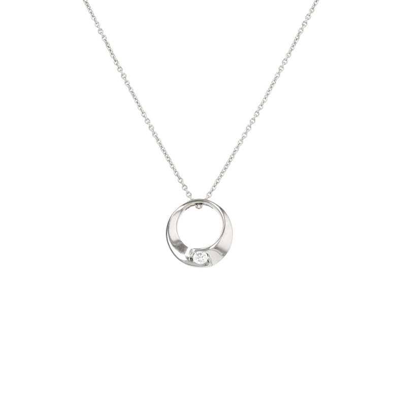 Collier diamant 0.07 carat or blanc 4.64g Comme neuf -  reconditionné disponible sur Gemme Les Bijoux